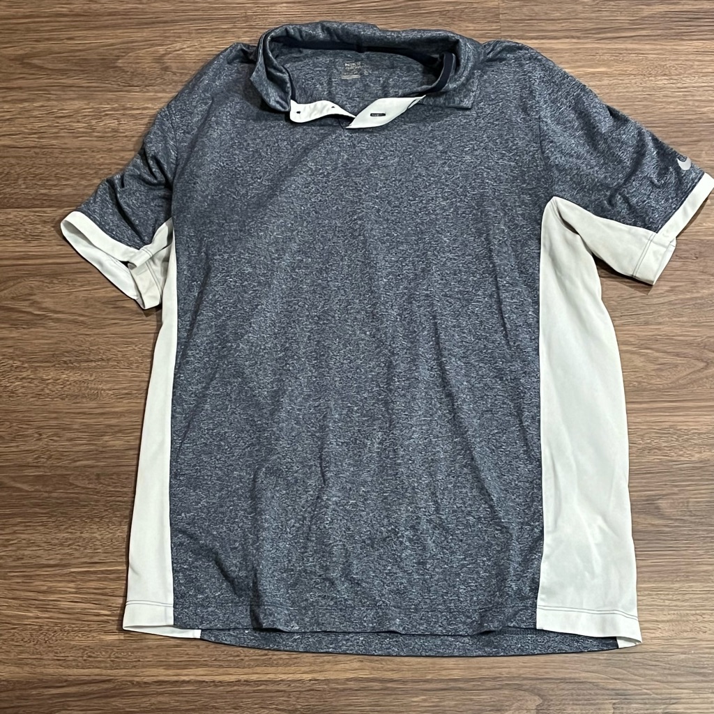 Nike Drifit Gray Golf Shirt Polo Mens Medium